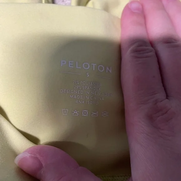 Peloton bike shorts yellow women’s size small high waist workout pants cycling - Picture 4 of 4